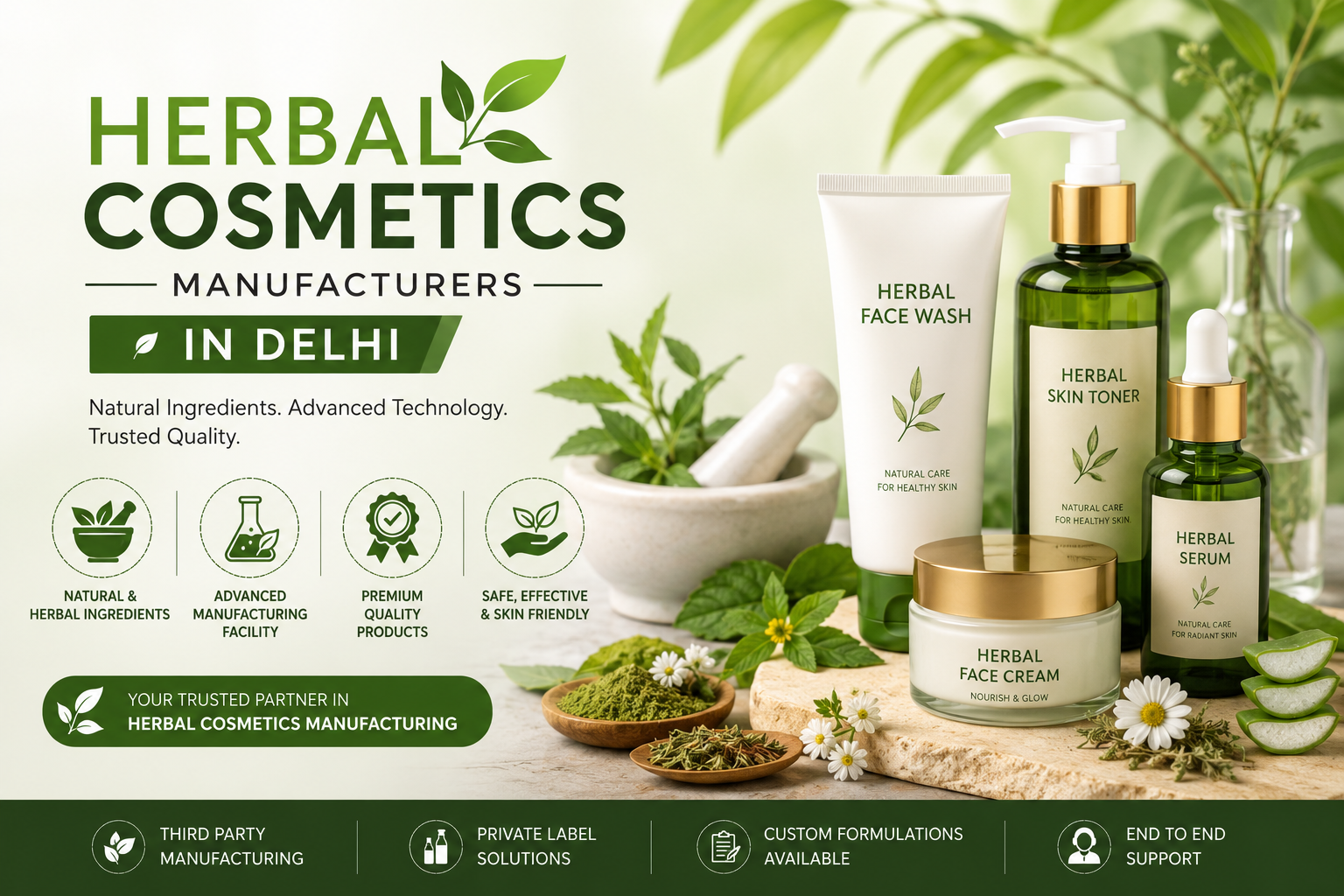 Herbal beauty products factory in Delhi India