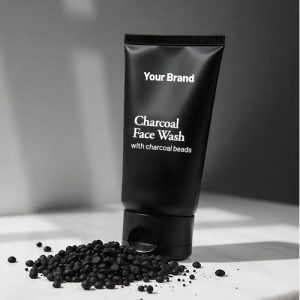 Charcoal face wash with charcoal beads