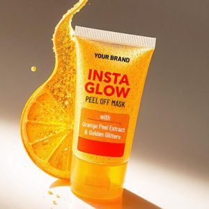 Insta glow peel off mask with orange peel extract and golden glitters