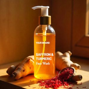 Saffron and turmeric face wash