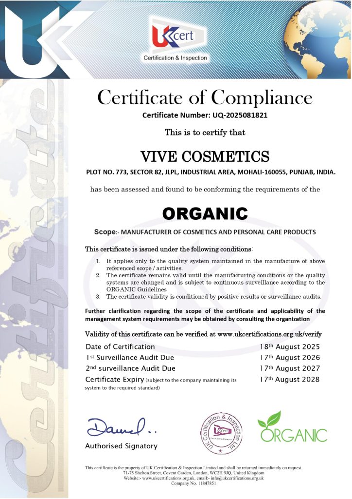VIVE COSMETICS ORGANIC UQ 2025081821 page 0001